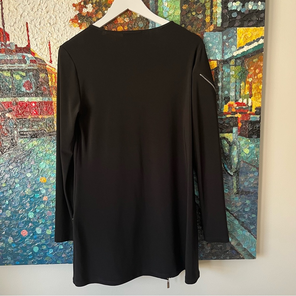 NWOT Joseph Ribkoff Black Zipper Tunic Top Dress - Picture 3 of 7